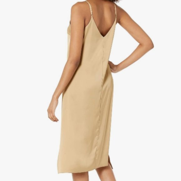 The Drop Women's Ana Silky V-Neck Midi Slip Dress - Picture 2 of 6